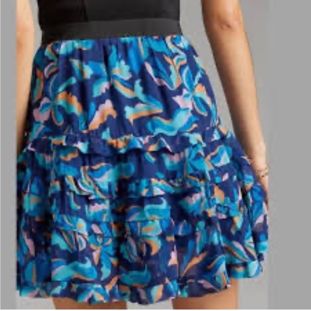 Maeve Anthropologie Tiered Ruffled mini skirt size Small
